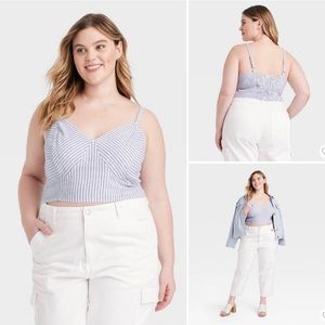 UNIVERSAL THREAD • NEW! Slim Fit Linen Crop Top Linen Tank Top - Size XXL